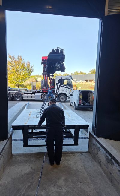 installation d'un matériel de quai pour le magasin boulanger à Limoges, manutention du niveleur 2
